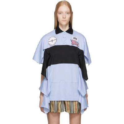 Shop Burberry Blue Runway Polo