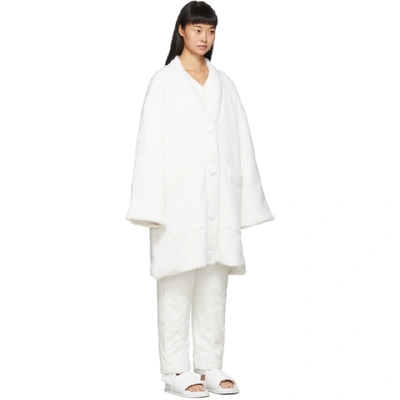 Shop Mm6 Maison Margiela White Padded Cardigan