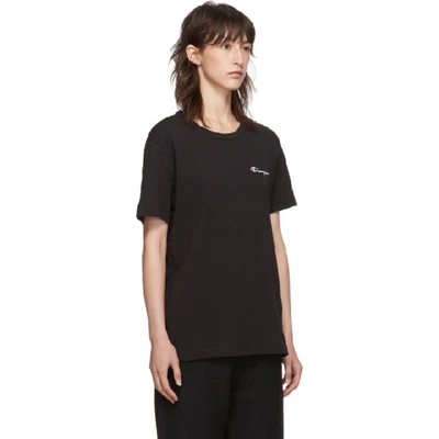 Shop Champion Reverse Weave Black Small Script Logo T-shirt In Kk001 Black
