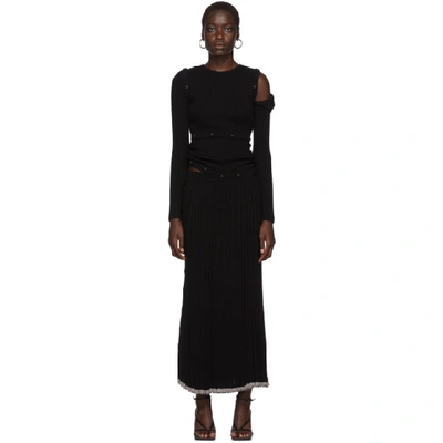 Shop Christopher Esber Black Deconstruct Long Sleeve Dress
