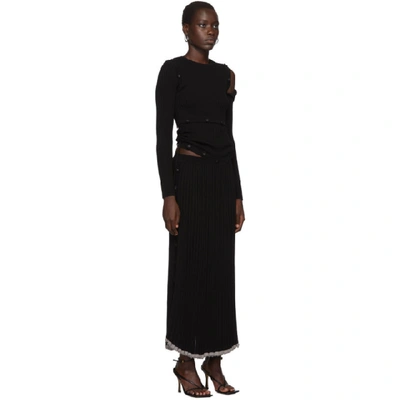 Shop Christopher Esber Black Deconstruct Long Sleeve Dress