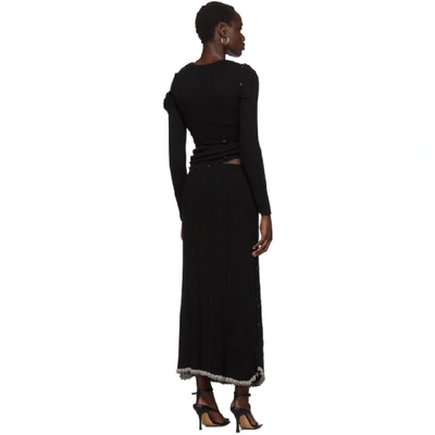 Shop Christopher Esber Black Deconstruct Long Sleeve Dress