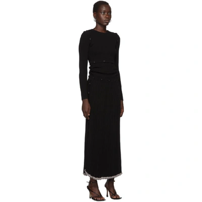 Shop Christopher Esber Black Deconstruct Long Sleeve Dress