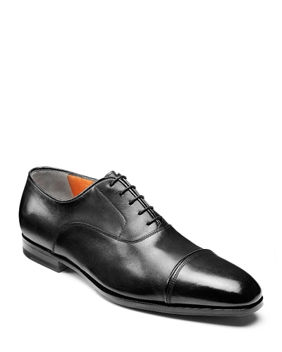 Shop Santoni Men's Iafet Levante Leather Oxford Shoes In Black