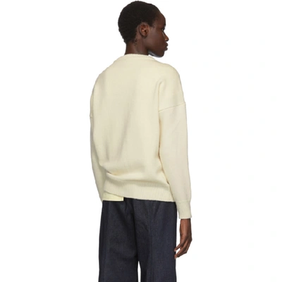 Shop Loewe White Pom Pom Crewneck Sweater In 2107 Whred