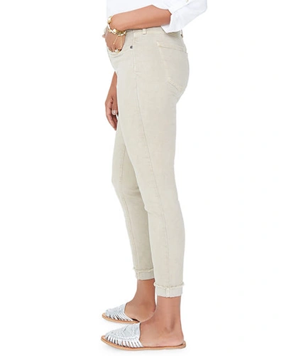 Shop Nydj Ami Raw-edge Cuffed Ankle Skinny Jeans In Feather