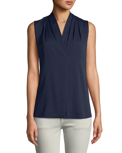 Shop Kobi Halperin Mila Silk-stretch Sleeveless Top In Midnight