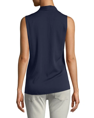 Shop Kobi Halperin Mila Silk-stretch Sleeveless Top In Midnight