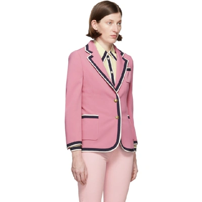 Shop Gucci Pink Cady Blazer In 5183 Pink