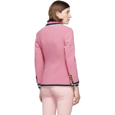 Shop Gucci Pink Cady Blazer In 5183 Pink