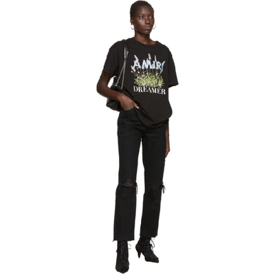 Shop Amiri Black Flower Dreamer T-shirt