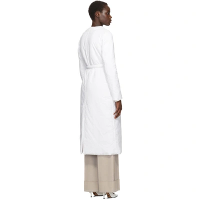 Shop Mm6 Maison Margiela White Padded Wrap Coat In 100 Off Whi