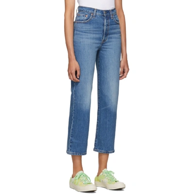 Shop Levi's Levis Blue Ribcage Straight Ankle Jeans In Jive Swing
