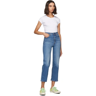 Shop Levi's Levis Blue Ribcage Straight Ankle Jeans In Jive Swing