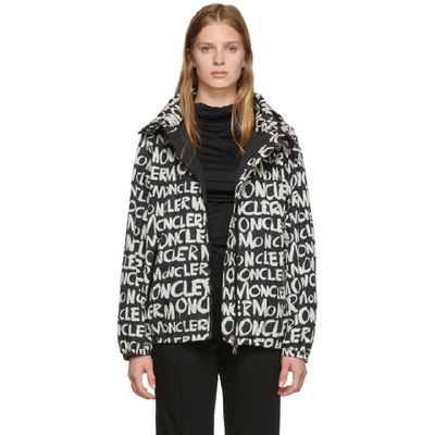 Shop Moncler Black And White Logo Hanoi Jacket In 999 Blackwh