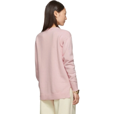 Shop Loewe Pink Wool Anagram Sweater In 7140 Pink
