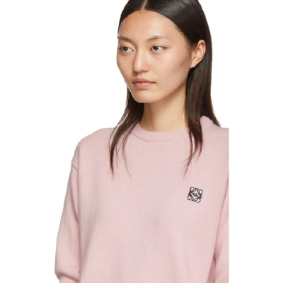 Shop Loewe Pink Wool Anagram Sweater In 7140 Pink