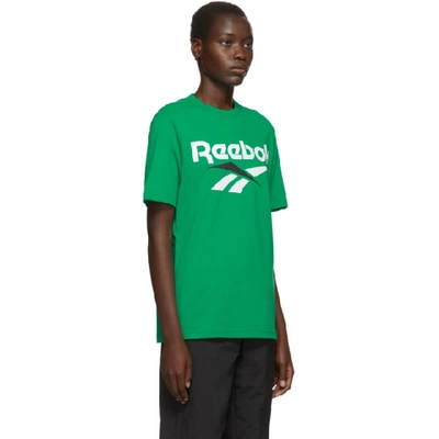 Shop Reebok Classics Green And White Vector T-shirt In Emerald