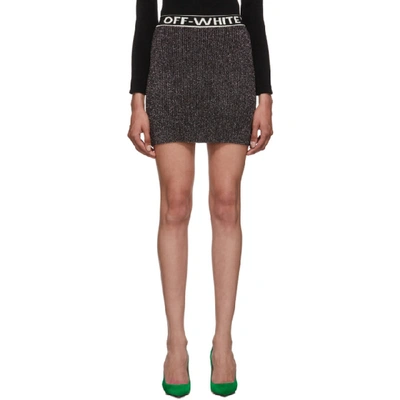 Shop Off-white Silver And Black Sparkling Miniskirt