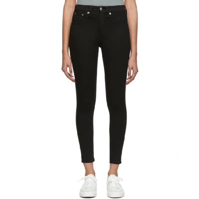 Shop Rag & Bone Rag And Bone Black High-rise Ankle Skinny Jeans In 001 Black