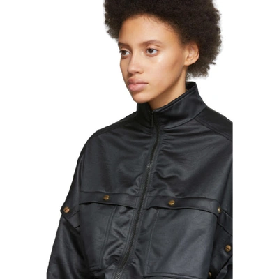 Shop Gucci Black Convertible Bomber Jacket In 1000 Black