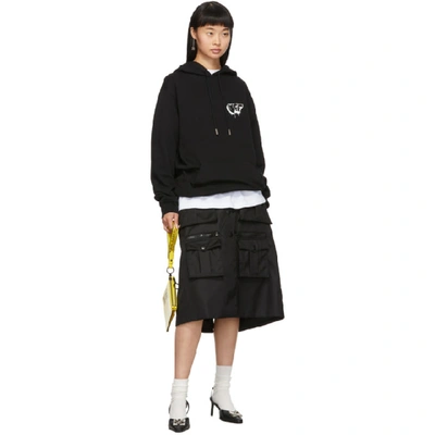 Shop Off-white Black Markers Regular Hoodie In Black/white