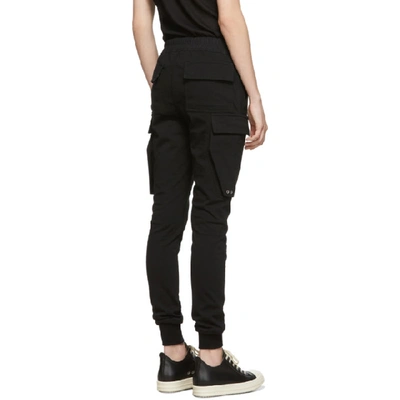 Shop Rick Owens Black Drawstring Cargo Jog Trousers