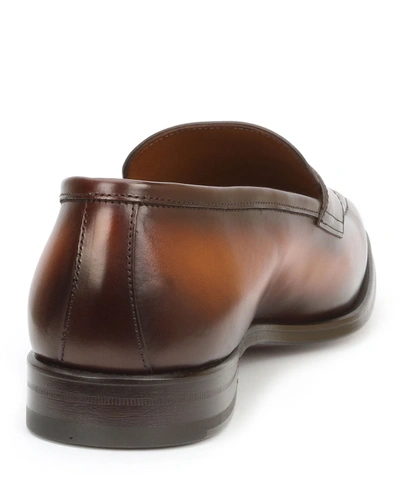 Shop Bruno Magli Men's Corrado Burnished Leather Penny Loafers In Cognac