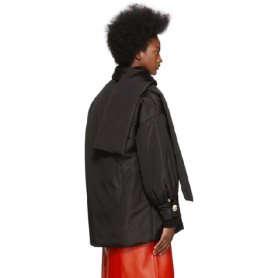 Shop Gucci Black Taffeta Oversized Jacket In 1043 Black