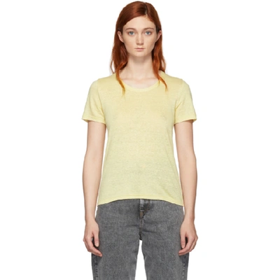 Shop Isabel Marant Étoile Isabel Marant Etoile Yellow Linen Kiliann T-shirt In Light Yello
