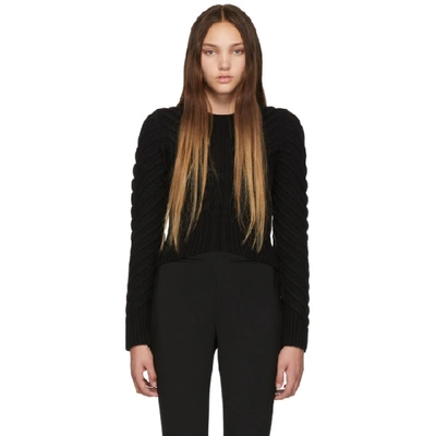 Shop Alexander Mcqueen Black Knit Crewneck Sweater In 1000 Black