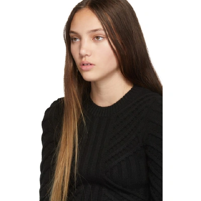 Shop Alexander Mcqueen Black Knit Crewneck Sweater In 1000 Black