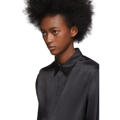 Shop Balenciaga Black Silk Satin Fluid Shirt