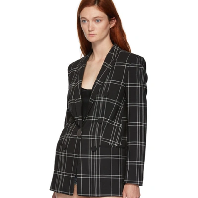 Shop Alexander Wang Black And White Notched Lapel Blazer In 941 Blk/wht