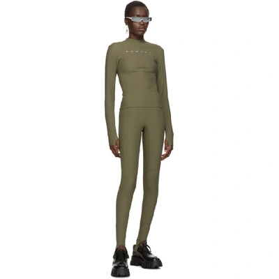 Shop Ambush Green Mini Logo Scuba Turtleneck In Olive