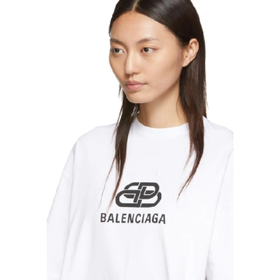 Shop Balenciaga White Bb Oversized T-shirt