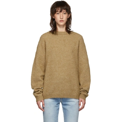 Shop Acne Studios Brown Mohair Oversized Sweater In Caramel Bro