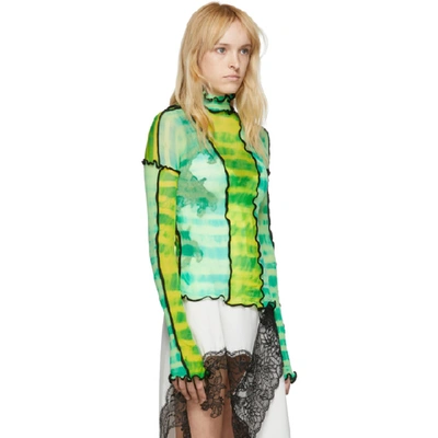 Shop Asai Ssense Exclusive Green And Yellow Hot Wok Turtleneck In Pa / Hotwork Lime Gr