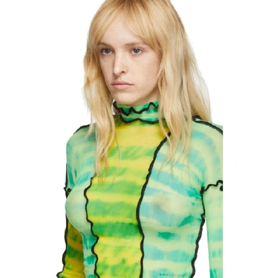 Shop Asai Ssense Exclusive Green And Yellow Hot Wok Turtleneck In Pa / Hotwork Lime Gr