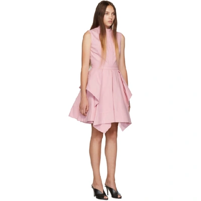 Shop Alexander Mcqueen Pink Ruffle Dress In 5003 Pink
