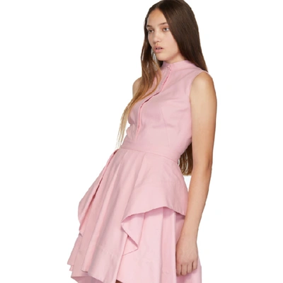 Shop Alexander Mcqueen Pink Ruffle Dress In 5003 Pink