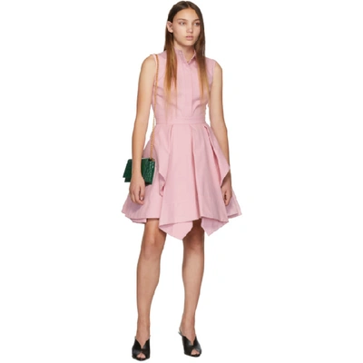 Shop Alexander Mcqueen Pink Ruffle Dress In 5003 Pink