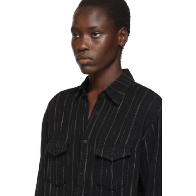 Shop Saint Laurent Black Stripes Shirt In 1001 Black