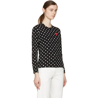 Shop Comme Des Garçons Play Comme Des Garcons Play Black Polka Dot Heart Patch T-shirt In Black/white