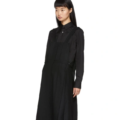 Shop Yohji Yamamoto Black Bibbed Patched Suspender Skirt In 1 Black