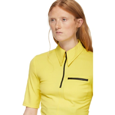 Shop Kwaidan Editions Yellow Light Wool Short Sleeve Shirt