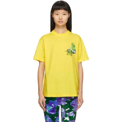 Shop Off-white Yellow Racing T-shirt In Yellow/blk