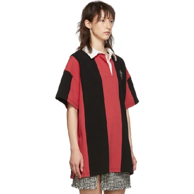 Shop Alexander Wang Red And Black Rugby Shirt In 917 Red/blk