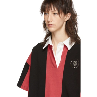 Shop Alexander Wang Red And Black Rugby Shirt In 917 Red/blk