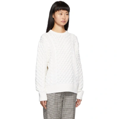 RAG AND BONE 白色 ARAN 圆领毛衣